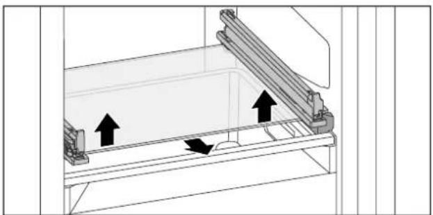 LIEBHERR IXRFW 5100 - Introducerea / extragerea plăcii de sticlă sub/de sub sertar\* - 1