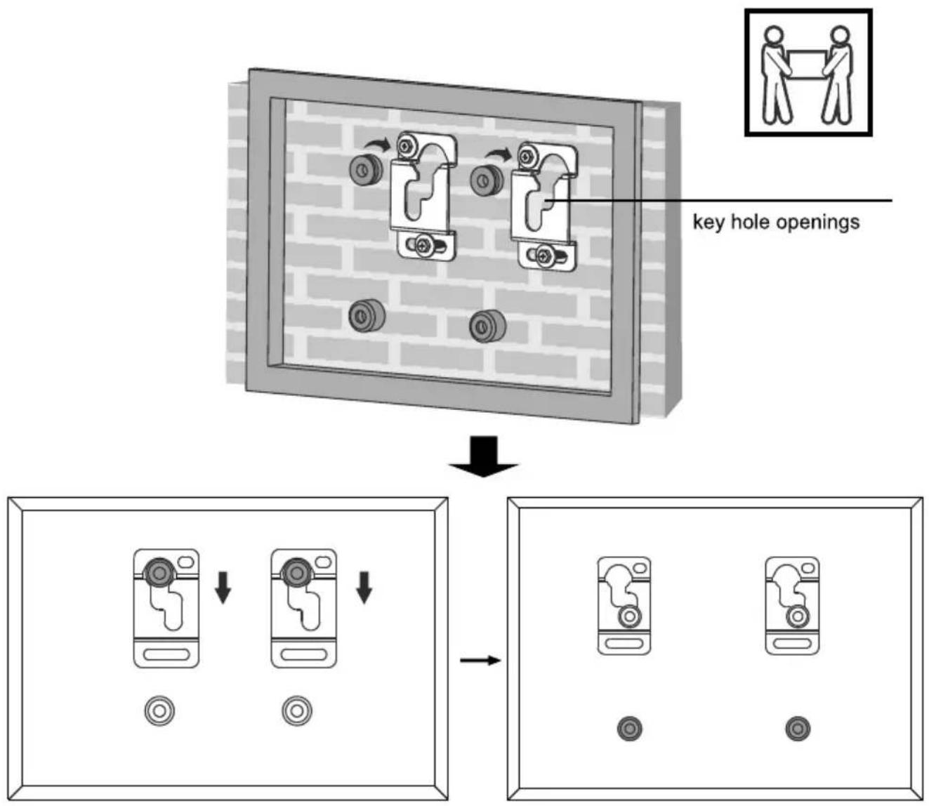 Schwaiger LWH1737 511 - Hanging the TV onto the Wall Plate - 1