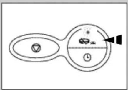 Diagram showing a cell division with labeled components and an arrow indicating the division direction.