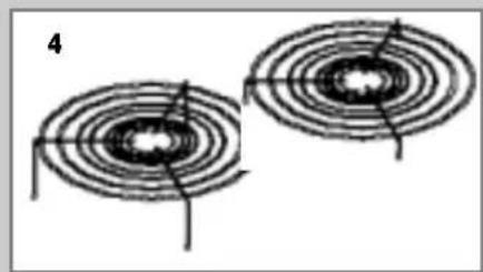 Two concentric circular patterns with radial lines, no text or symbols present