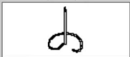 Simple line drawing of a stylized 'd' shape with a vertical line, no text or symbols present