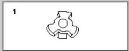 Simple line drawing of a mechanical component with a cross-shaped base and central circular element (no text or symbols)