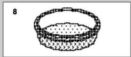 Simple line drawing of a woven basket with patterned sides (no text or symbols)