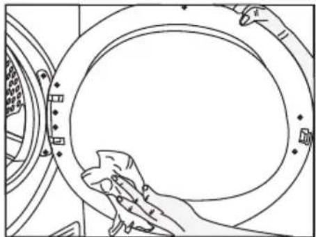BEKO DS 8112 PA - Curățarea filtrului de scame/a suprafeței interioare a ușii de încărcare - 5