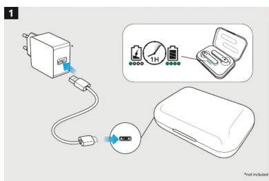 Diagram showing a device connection with battery, battery icon, and battery pack, including a close-up of its internal components.