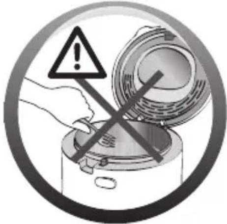 Warning sign with exclamation mark and crossed-out valve, indicating hazardous material or explosion hazard
