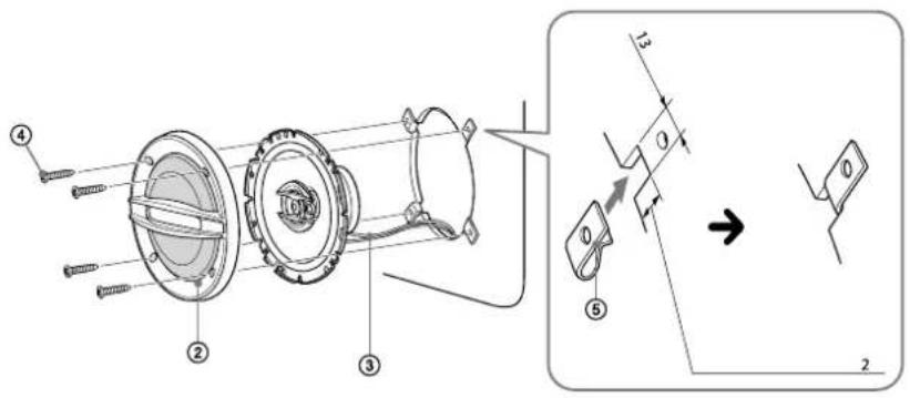 SONY XS-F1727 - Montarea boxelor în interiorul maşinii - 3