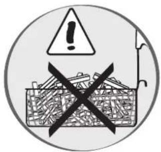 Warning sign with exclamation mark, crossed out by a trash bin, indicating no waste or plastic discharge