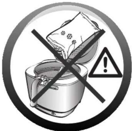 Warning sign showing a crossed-out kitchen appliance with a warning symbol and exclamation mark