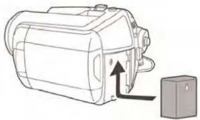 PANASONIC SDR-H20EP - Introducerea bateriei - 1