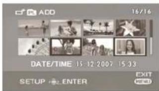 ADD 16/16 DATE/TIME 15-12-2007 15:33 SETUP ENTER EXIT NEW