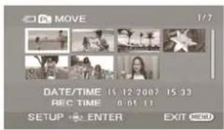 MOVE 177 DATE/TIME 15:12:00/2 15:33 REC TIME 0:01:11 SETUP ENTER EXIT MENU