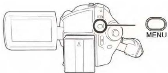 PANASONIC SDR-H20EP - Apăsați pe butonul [MENU], apoi selectați [BASIC] → [CLOCK SET] (Setare ceas) → [YES] și apăsați pe joystick. - 1
