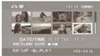 DATE/TIME 15:12:007 15:31 PICTURE SIZE ■■■ SETUP PLAY 100-0016