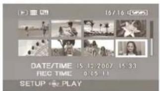 16/16 DATE/TIME 15.12.2007 15:33 REC TIME 0:15:11 SETUP PLAY