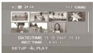 DATE/TIME 15:12:2007 15:33 REC TIME 0:05:11 SETUP +PLAY