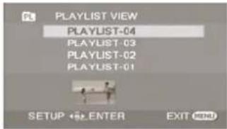PLAYLIST VIEW PLAYLIST-04 PLAYLIST-03 PLAYLIST-02 PLAYLIST-01 SETUP ←← ENTER EXIT END