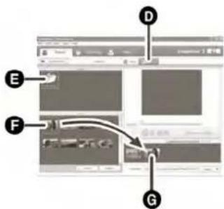 PANASONIC SDR-H20EP - Executați clic pe folderul dorit (A), selectați scena (B) și adăugați-o pe listă (C) prin tragere și plasare cu mouse-ul. - 2