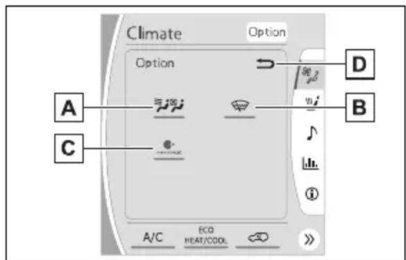 Climate Option Option A C D B A/C ECO HEAT/CODL