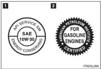 API SERVICE SM 10W-30 ENERGY CONSERVING 2 AMERICAN PETROLEUM INSTITUTE FOR GASOLINE ENGINES CERTIFIED ITNOIL054