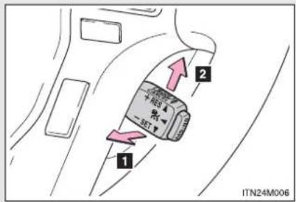 TOYOTA Land Cruiser 150 (2010) - Dezactivarea și revenirea la controlul vitezei de croazieră constante - 1