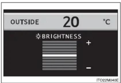 OUTSIDE 20 °C BRIGHTNESS + - ITO22M040E