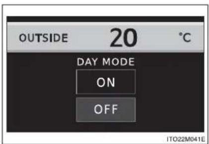 OUTSIDE 20 °C DAY MODE ON OFF ITO22M041E