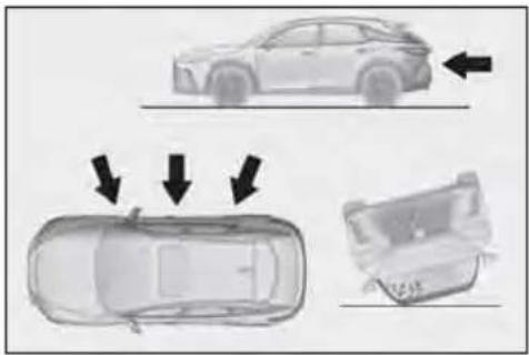 LEXUS RX 350h (2022) - Airbagurile SRS se declanșează în cazul unui impact frontal atunci când - 2