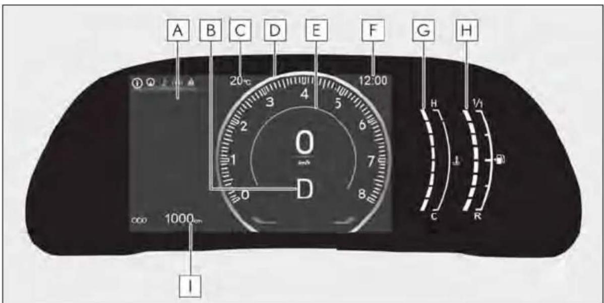 A B C D E F G H 20°C 12:00 0 min D 0 8 1 H 1/1 C R 1000km I