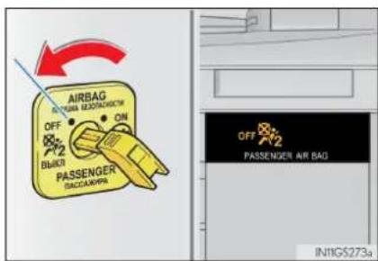 AIRBAG ON OFF ON BREAK PASSENGER RACCAVPA OFF PASSENGER AIR BAG IN1IGS273a