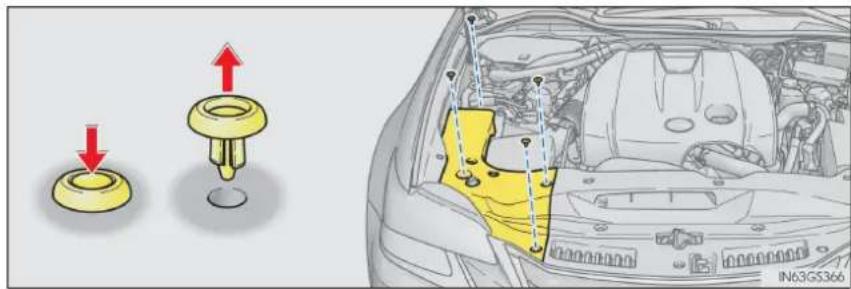 LEXUS GS 300h (2015) - ■Demontarea capacului din compartimentul motor - 1