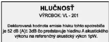 Orava VL-201 - Technické údaje - 2