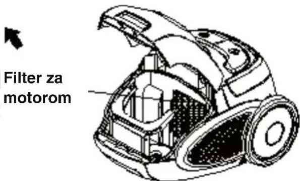 Orava VY-214 - Čistenie/výmena vyfukovacieho fi ltra za motorom - 1