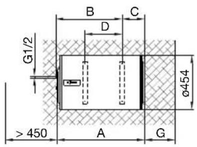 G1/2 B C D Ø454 > 450 A G