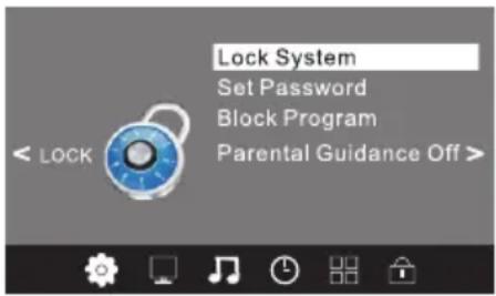 Orava LT-840 - Menu LOCK (Zámok) - 1