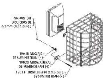 PERFORE (4) AGUJEROS DE 6,3mm (0,25 pulg.) 19018 ANCLAJE SE SUMINISTRAN (4) 19020 ARIRAZADERA SE SUMINISTRAN (4) 19033 TORNILLO 510 x 1,5 pulg. SE SUMINISTRAN (4)