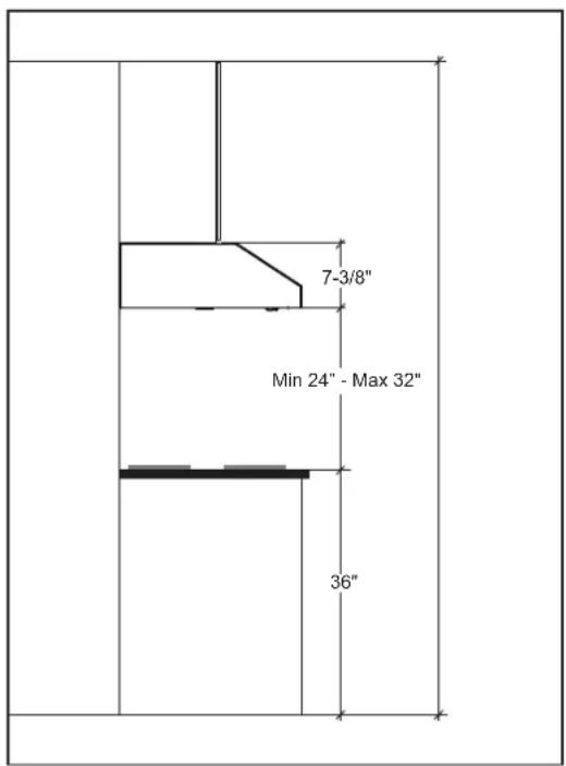 7-3/8" Min 24" - Max 32" 36"