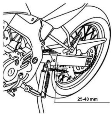 YAMAHA XT125 (2008) - A HAJTÓLÁNC ELLENŐRZÉSE - 1