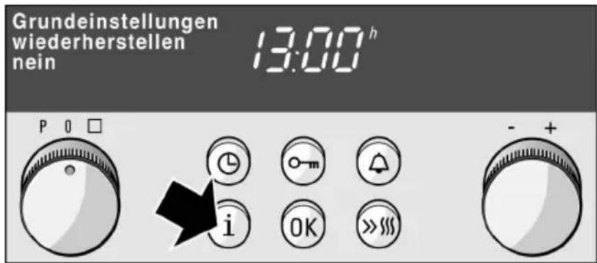 Grundeinstellungen wiederherstellen nein 13:00 h P O □ i OK >>>