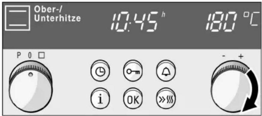 Ober-/Unterhitze 10:45 h 180 °C P 0 □ i OK >>>