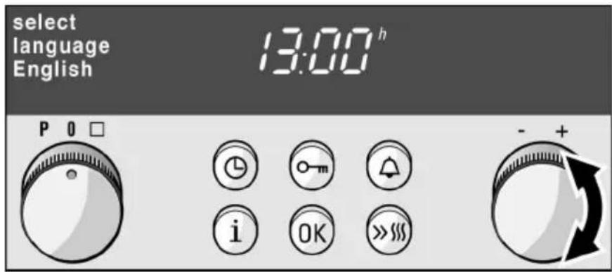 select language English 13:00 h P O □ i OK >>>