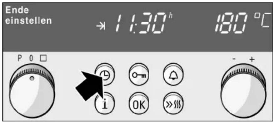 Ende einstellen → 11:30 h 180 °C P 0 □ i OK >>>