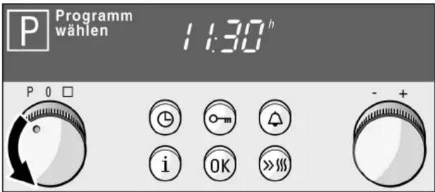 Programm wählen 11:30 h P 0 □ i OK >>>