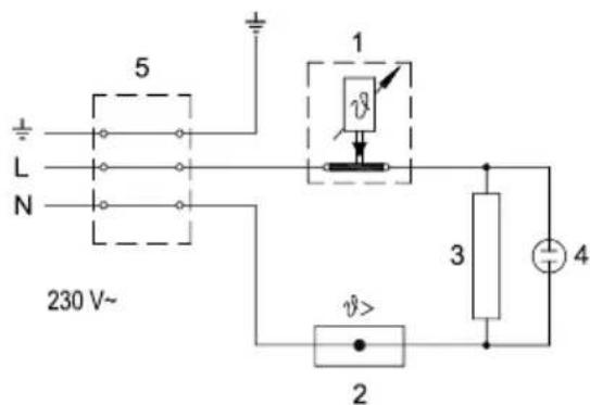 5 L N 230 V~ 1 v 3 4 v> 2