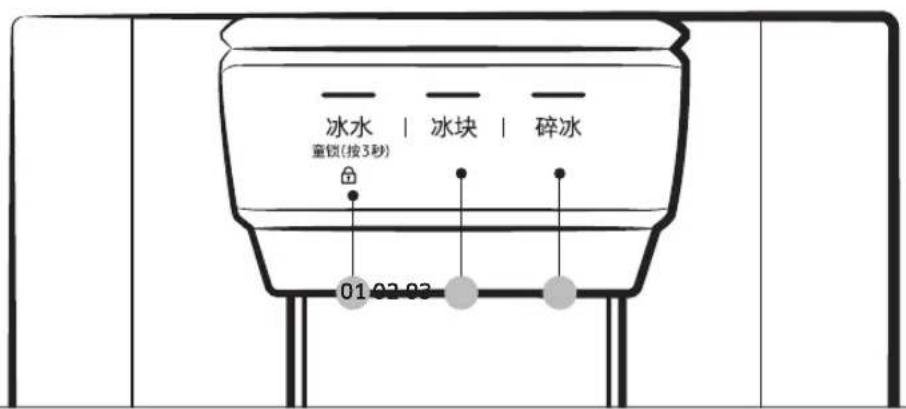 冰水 | 冰块 | 碎冰 童锁(按3秒) 01 02 03