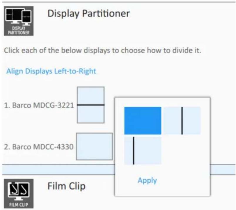 Barco MXRT-8700 - Konfigurácia funkcie Display Partitioner - 1