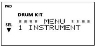 ROLAND TD-4K2 - [MENU] ボタンを押して、ボタンを点灯させます。 - 1