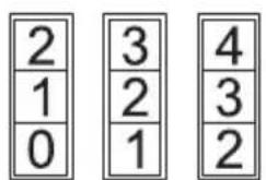 2 1 0 3 2 1 4 3 2