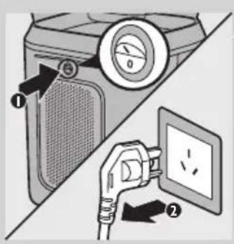 PHILIPS PureGuard WP3864 - Cleaning the outside of the appliance - 1