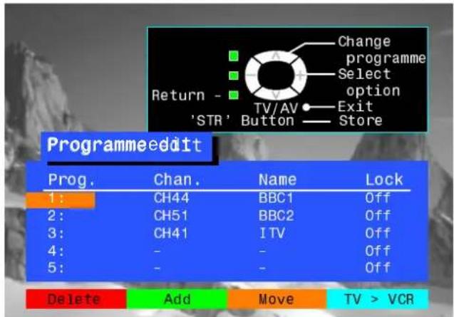 PANASONIC TX-25MK1 - To delete an unvarated programpe position - 8